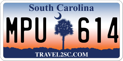 SC license plate MPU614