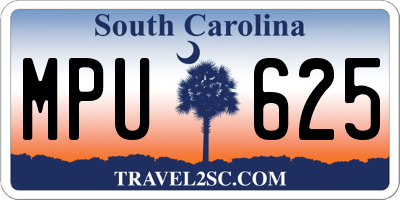 SC license plate MPU625