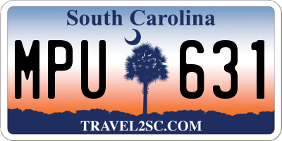 SC license plate MPU631