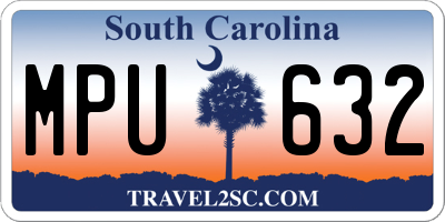 SC license plate MPU632