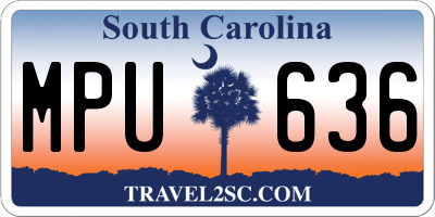 SC license plate MPU636
