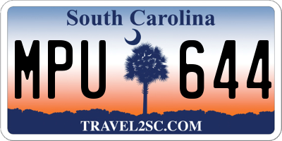 SC license plate MPU644