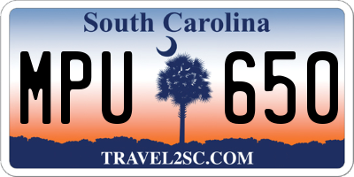 SC license plate MPU650
