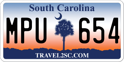 SC license plate MPU654