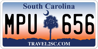 SC license plate MPU656