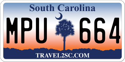 SC license plate MPU664