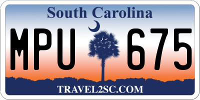 SC license plate MPU675