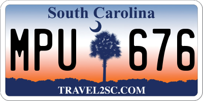 SC license plate MPU676