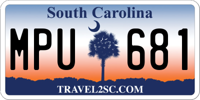 SC license plate MPU681