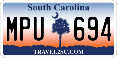 SC license plate MPU694