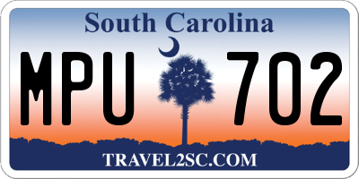 SC license plate MPU702