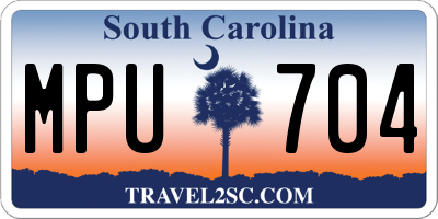 SC license plate MPU704