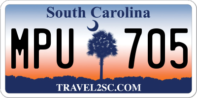 SC license plate MPU705