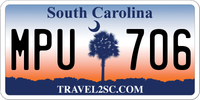 SC license plate MPU706