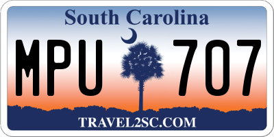 SC license plate MPU707