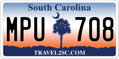 SC license plate MPU708