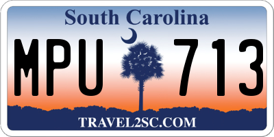 SC license plate MPU713
