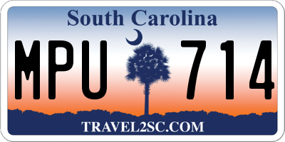 SC license plate MPU714