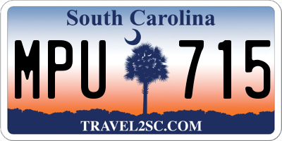 SC license plate MPU715