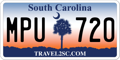 SC license plate MPU720