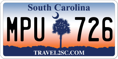 SC license plate MPU726