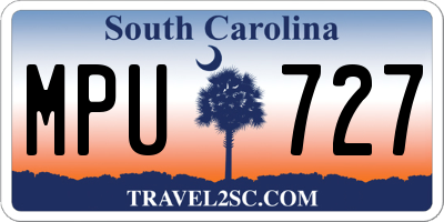 SC license plate MPU727