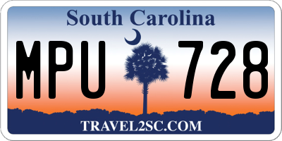 SC license plate MPU728