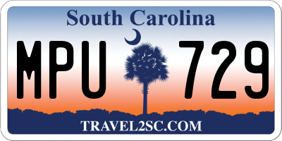SC license plate MPU729