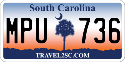 SC license plate MPU736