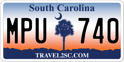 SC license plate MPU740