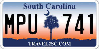 SC license plate MPU741