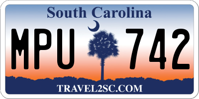 SC license plate MPU742