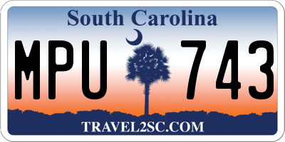 SC license plate MPU743