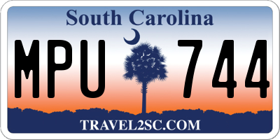 SC license plate MPU744