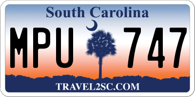 SC license plate MPU747