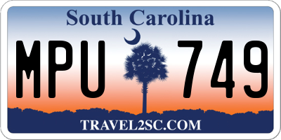 SC license plate MPU749