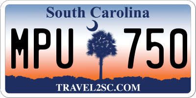 SC license plate MPU750