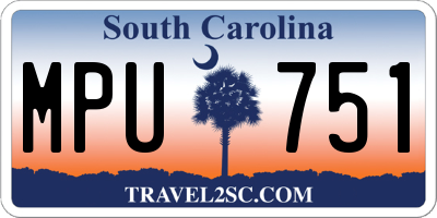 SC license plate MPU751