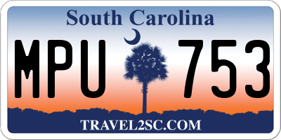 SC license plate MPU753