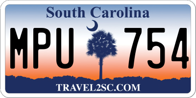 SC license plate MPU754