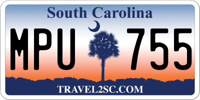 SC license plate MPU755