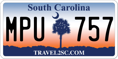SC license plate MPU757