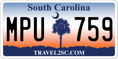 SC license plate MPU759