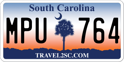 SC license plate MPU764