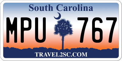 SC license plate MPU767