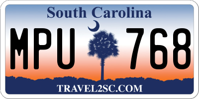 SC license plate MPU768