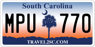 SC license plate MPU770