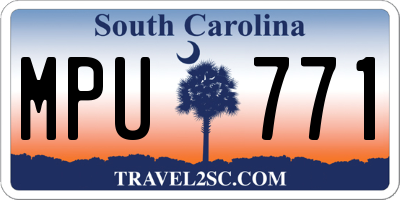SC license plate MPU771
