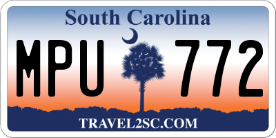SC license plate MPU772