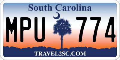 SC license plate MPU774
